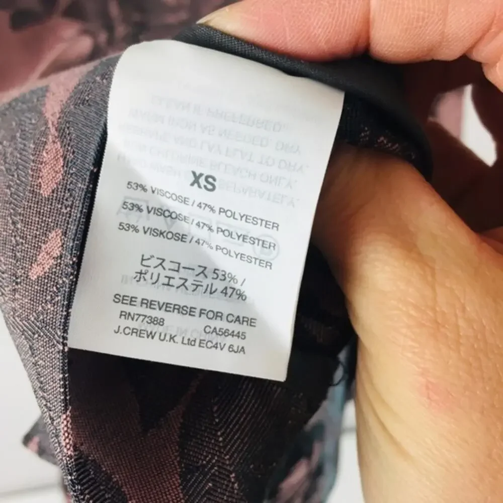 NWT J. Crew Collection Purple Leaf Print‎ Blazer Sz XS